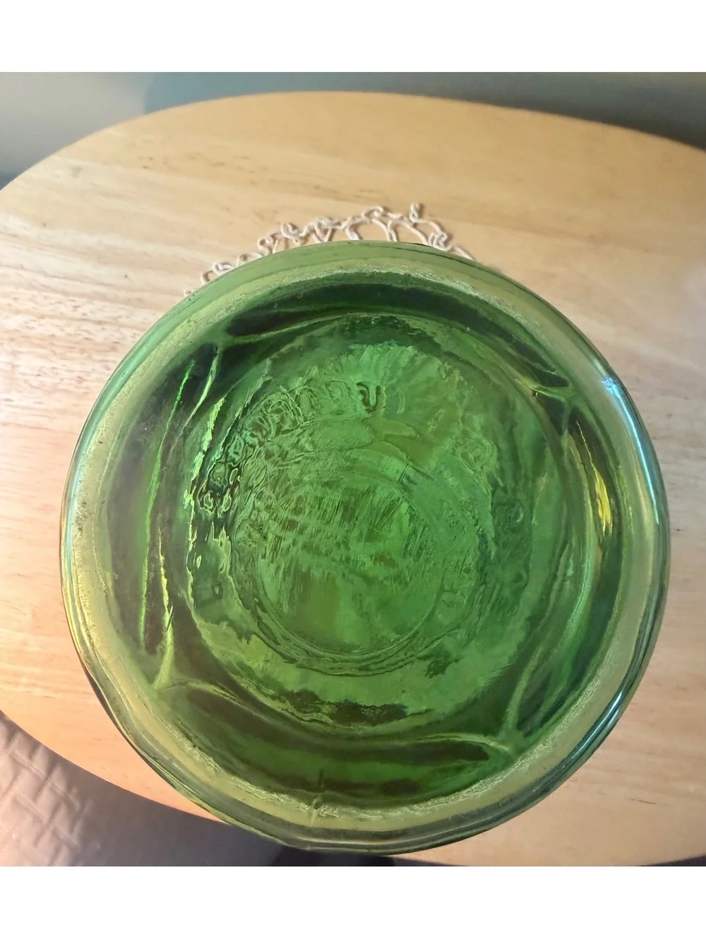 Mid-Century Green Glass Fish Scale Pattern Vase by E.O. Brody